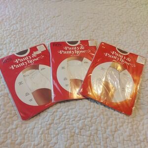 Vintage Fays Panty & Pantyhose All In One White Taupe Size B 3 Pack Deadstock